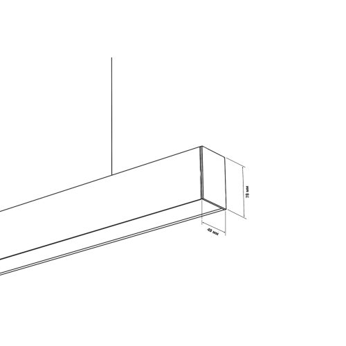 Лінійний світильник  LINK 1.2M 24W (L1 (21W/m) 4000K 80ra 100° Чорний  FO IP40 EM
