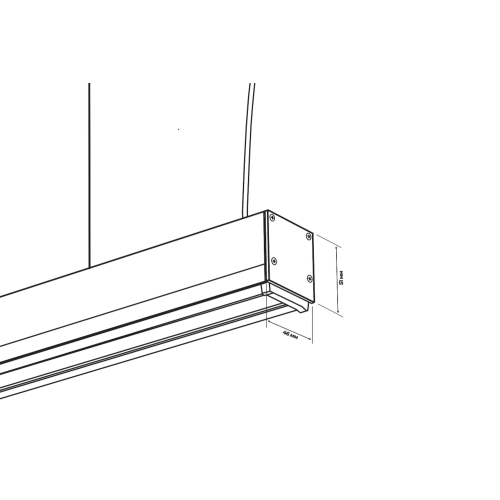 Linear light RAY-L 1.2M 35W (L2 (30W/m) 4000K 80ra P25° Black FO IP40
