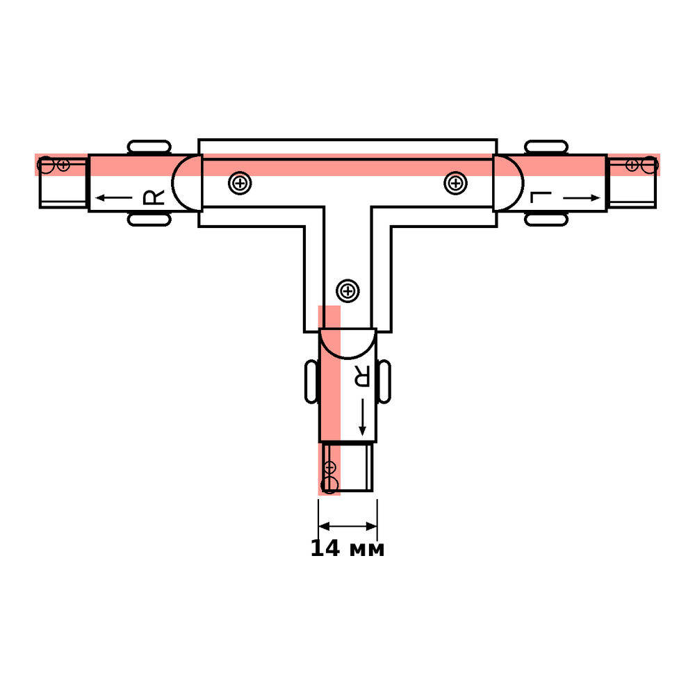 З’єднання T-подібне TRACK-3F L1 T-CONNECT Сірий