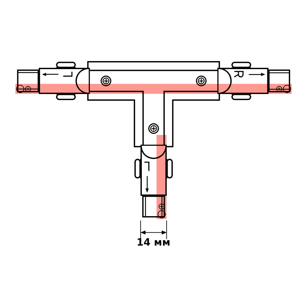 З’єднання T-подібне TRACK-3F L2 T-CONNECT Білий