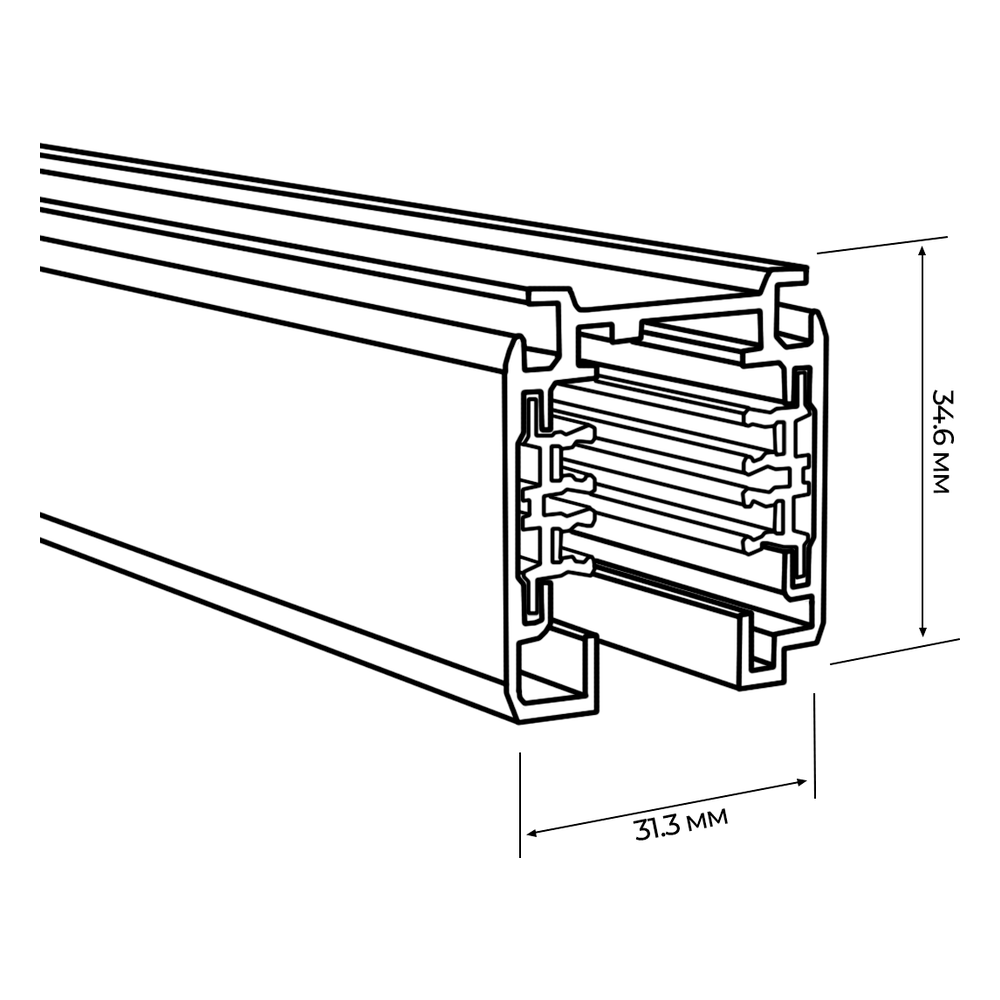 Шинопровід TRACK-3F 1.0M RAL3009