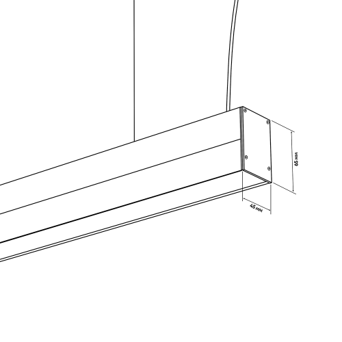 Лінійний світильник підвісний EDGE-LINE 1.2M 20W (L1 (21W/m) 4000K 90ra 40°х65° Чорний  FO IP44