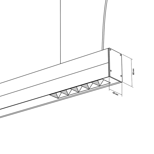 Лінійний світильник підвісний EDGE-LINE 1.2M 20W (L1 (21W/m) 4000K 90ra 40°х65° Чорний  FO IP44