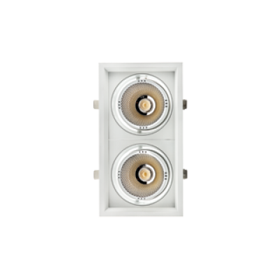 Встраиваемый светильник прямоугольный SQUARE ELS166Rx2 62W 4000K 80ra 38° Серый FO