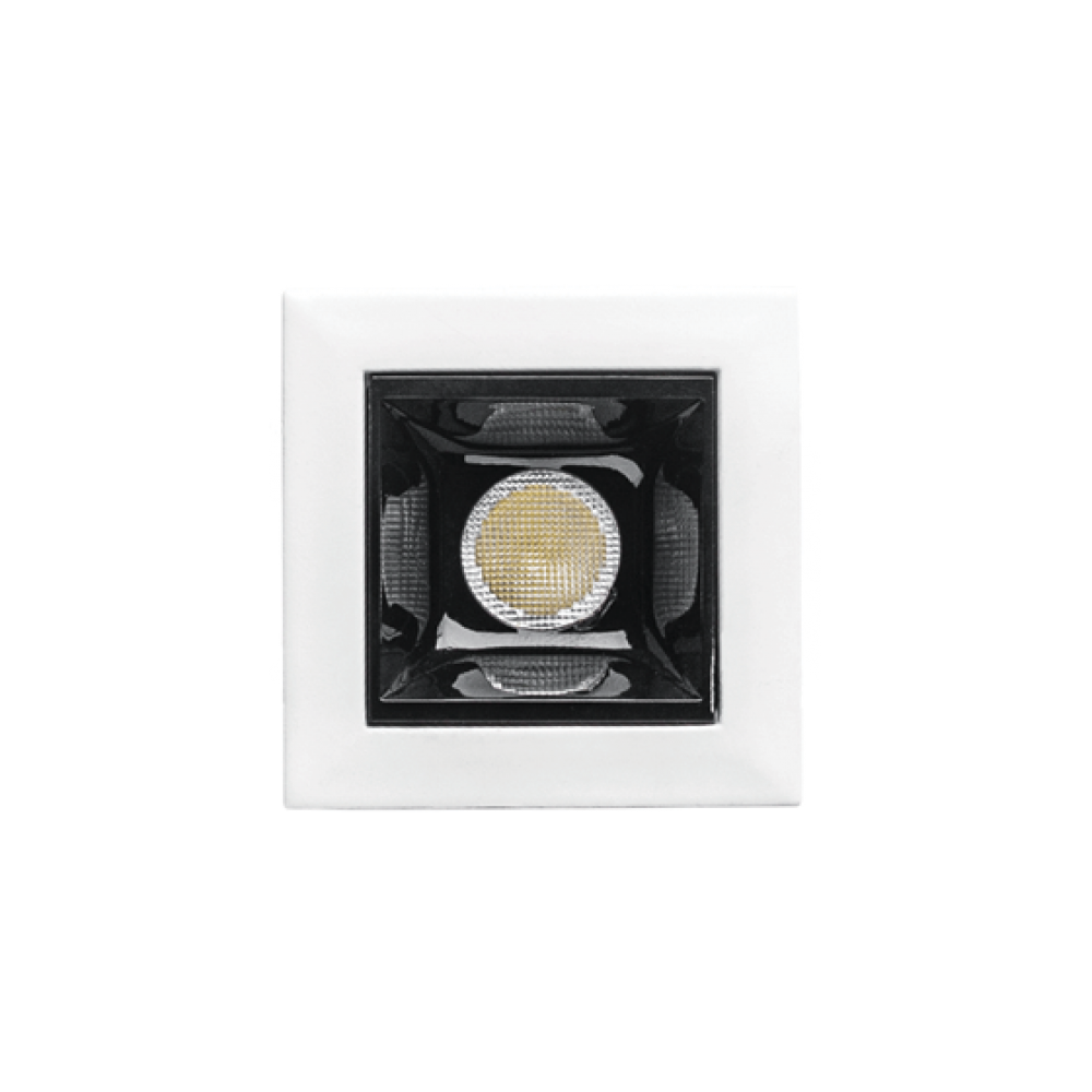 Врізний світильник квадратний EDGE BDL45-1 2W 3000K 90ra 45° Білий FO   + Чорна Вставка