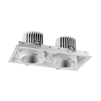 Встраиваемый светильник прямоугольный SQUARE ELS166Rx2 72W 3000K 90ra 38° Белый FO