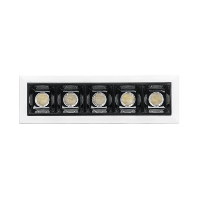 Встраиваемый светильник прямоугольный EDGE BDL45-5 10W 4000K 90ra 15° Белый FO + Черная Вставка