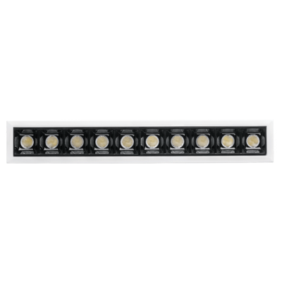 Встраиваемый светильник прямоугольный EDGE BDL45-10 20W 4000K 95ra 45° Черный FO   + Черная Вставка