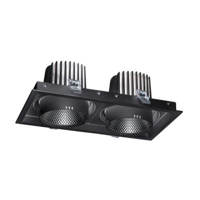 Встраиваемый светильник прямоугольный SQUARE ELS166Rx2 54W 4000K 80ra 38° Черный FO