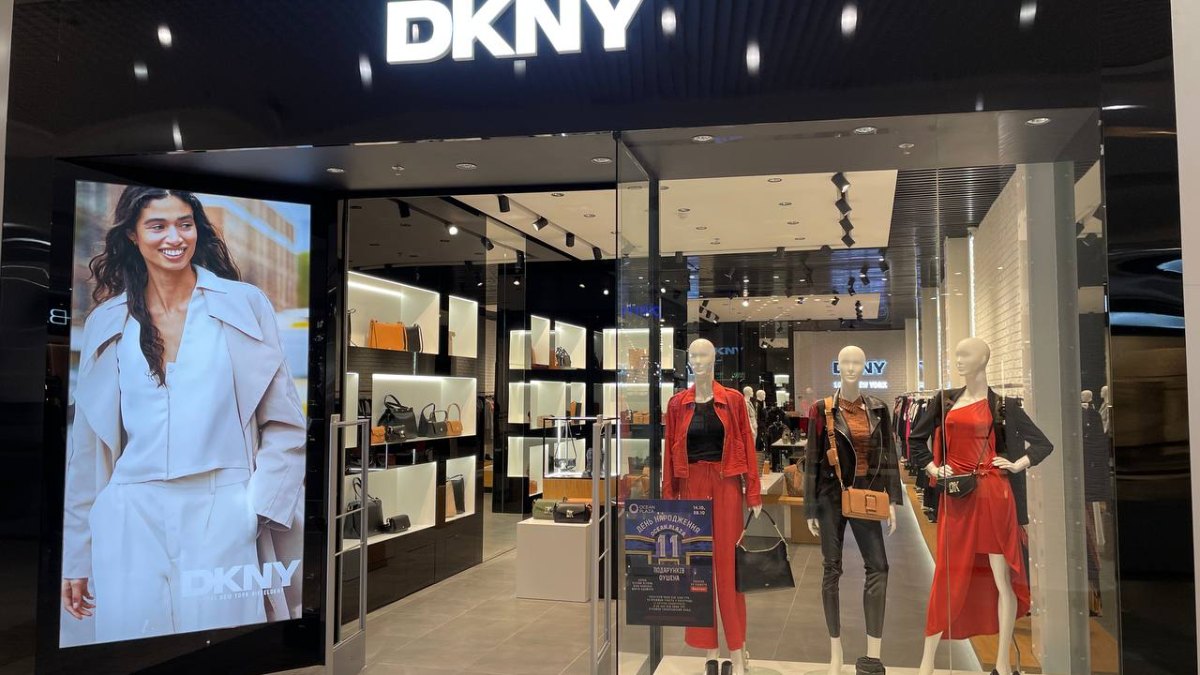 DKNY store window at Ocean Plaza mall in Kyiv